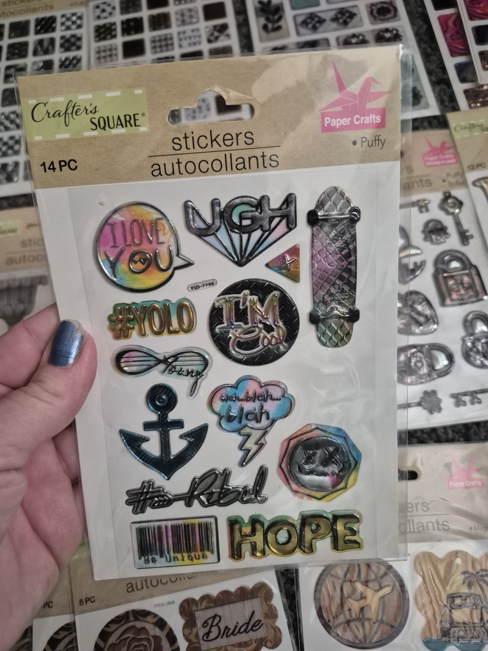30pc Crafter’s Square Puffy & 3D Sticker Lot - Picture 8 of 16